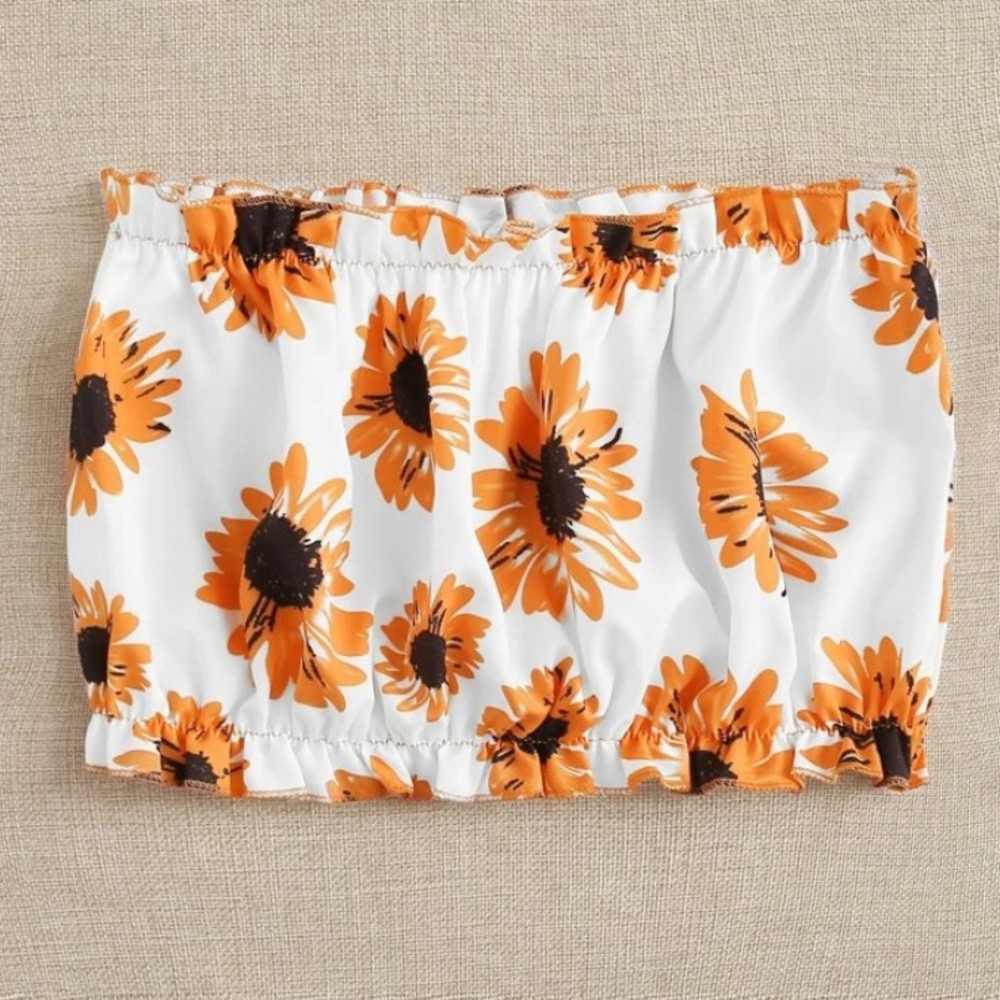 Floral print tube top